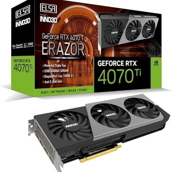 ELSA GeForce RTX 4070 Ti ERAZOR GD4070T-12GEREZ VD8384 Graphics Board