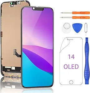 odoit for iPhone 14 Screen Replacement Kit OLED COF FHD Display (A2882, A2649, A2881, A2884, A2883) 3D Touch Digitizer Glass Assembly with Repair Tool 6.1 Inch