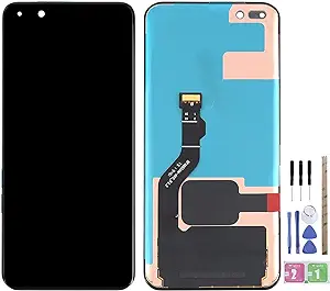 LCD Replacement for Hua-wei P40 Pro LCD Display & Touch Screen Digitizer Outer Glass Assembly with Free Tools (Black)