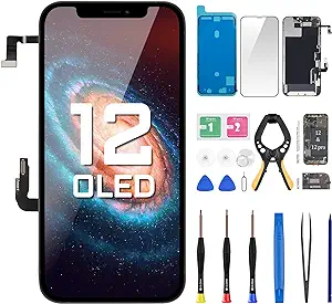 [OLED] for iPhone 12 Screen Replacement with Front Speaker Proximity Sensor OLED for iPhone 12 Pro 3D Touch Display Digitizer 6.1" 12pro Full Assembly Fix Tool Repair Kit for A2172 A2402 A2403 A2404